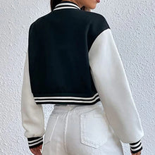 Load image into Gallery viewer, Women's Custom Baseball Crop Jacket, Fashion Varsity Bomber Style