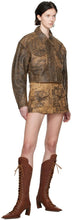 Load image into Gallery viewer, Women’s Dark Brown Distressed Trucker Leather Jacket