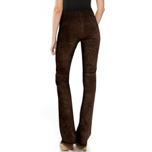 Load image into Gallery viewer, Women's Flared Suede Pants - Elasticated Waist
