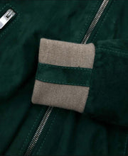 Load image into Gallery viewer, Women's Green Suede Leather Bomber Jacket