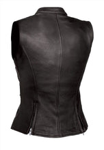 Load image into Gallery viewer, Women’s Black Leather Biker Vest