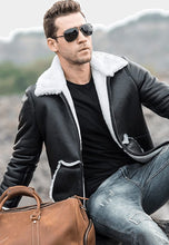 Load image into Gallery viewer, shearling leather jacket