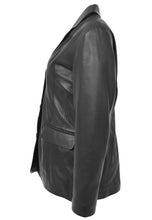 Load image into Gallery viewer, Women's Classic Black Leather Blazer