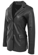 Load image into Gallery viewer, Women's Classic Black Leather Blazer