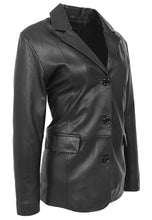 Load image into Gallery viewer, Women's Classic Black Leather Blazer