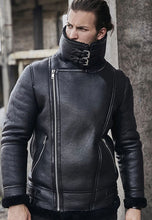 Load image into Gallery viewer, double collar sheepskin leather jacket mens