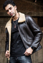 Load image into Gallery viewer, shearling trench coat mens