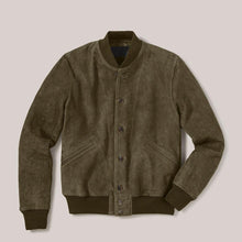 Load image into Gallery viewer, Suede Sheepskin Bomber Jacket