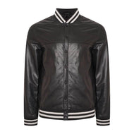 genuine leather varsity bomber jacket
