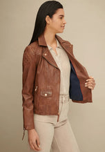 Load image into Gallery viewer, Women's Leather biker jacket