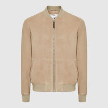 Load image into Gallery viewer, Suede Leather Bomber Jacket