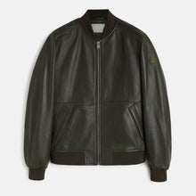Load image into Gallery viewer, Classic Leather Bomber Jacket