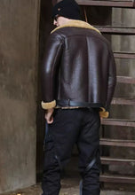 Load image into Gallery viewer, shearling coat mens