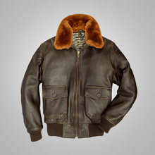 Load image into Gallery viewer, Brown Lambskin G-1 Flight Leather Jacket
