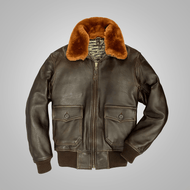 Brown Lambskin G-1 Flight Leather Jacket