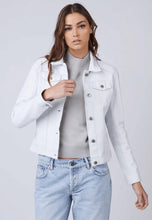 Load image into Gallery viewer, Women's White Leather Trucker Jacket