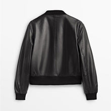 Load image into Gallery viewer, Genuine Leather Bomber Jacket