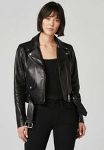 Load image into Gallery viewer, Women's Black Leather Biker Jacket