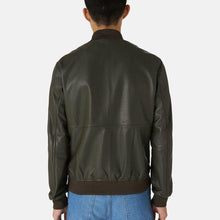 Load image into Gallery viewer, Black Leather Bomber Jacket