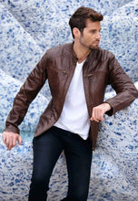 Load image into Gallery viewer, Leather Biker Jacket for Men