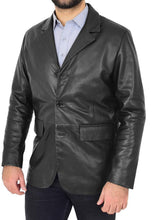 Load image into Gallery viewer, Men’s Classic Black Leather Blazer