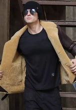 Load image into Gallery viewer, leather bomber jacket mens