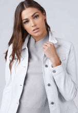Load image into Gallery viewer, Women's White Leather Trucker Jacket