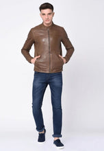 Load image into Gallery viewer, Men’s Brown Sheepskin Leather Jacket