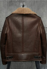 Load image into Gallery viewer, Men's Shearling Leather Jacket
