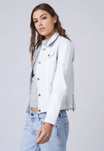 Load image into Gallery viewer, Women's White Leather Trucker Jacket