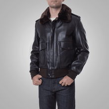 Load image into Gallery viewer, Brown Flying RAF A2 Cowhide Leather Flight Jacket For Men