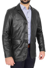Load image into Gallery viewer, Men’s Classic Black Leather Blazer