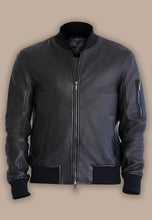 Load image into Gallery viewer, black bomber jacket mens