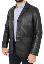 Load image into Gallery viewer, Men’s Classic Black Leather Blazer