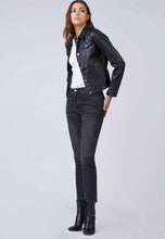 Load image into Gallery viewer, Women’s Black Leather Trucker Jacket