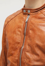 Load image into Gallery viewer, brown leather jacket