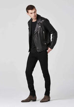Load image into Gallery viewer, best leather biker jacket