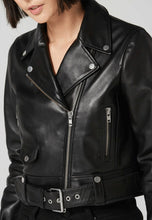 Load image into Gallery viewer, Women's Black Leather Biker Jacket