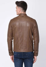 Load image into Gallery viewer, Men’s Brown Sheepskin Leather Jacket