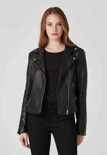 Load image into Gallery viewer, Women’s Black Leather Biker Jacket
