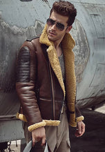 Load image into Gallery viewer, sheepskin leather jacket mens
