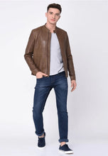 Load image into Gallery viewer, Men’s Brown Sheepskin Leather Jacket