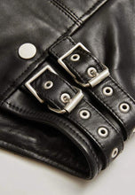 Load image into Gallery viewer, Women’s Black Leather Biker Jacket