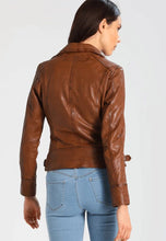 Load image into Gallery viewer, Brown Biker Jacket