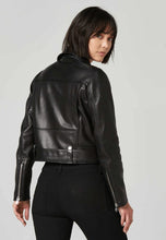 Load image into Gallery viewer, Women's Black Leather Biker Jacket