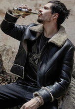Load image into Gallery viewer, Shearling Jacket Black