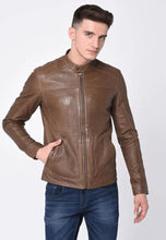 Load image into Gallery viewer, Men’s Brown Sheepskin Leather Jacket