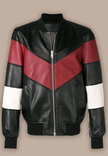 Load image into Gallery viewer, black leather bomber jacket uk