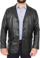 Load image into Gallery viewer, Men&#39;s Black Leather Blazer
