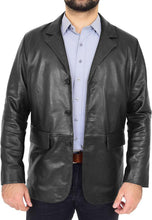 Load image into Gallery viewer, Men's Black Leather Blazer